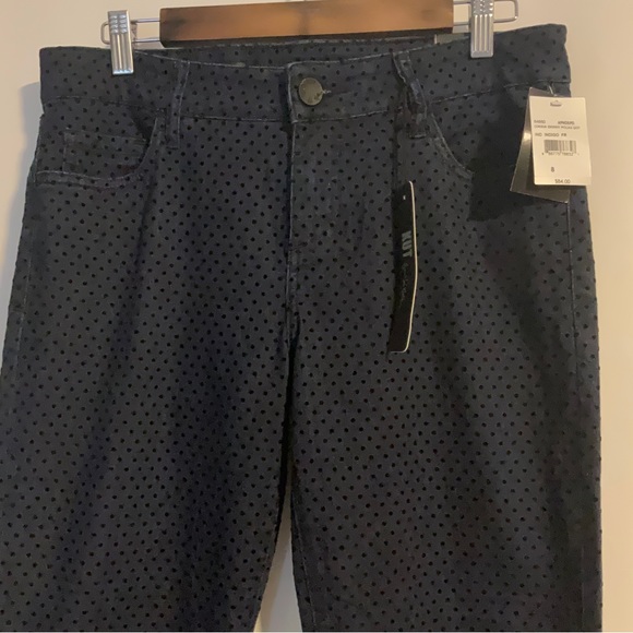Kut from the Kloth Dianna Skinny Indigo Velvet Polka Dot Jeans Size 8; NWT’s. - Picture 7 of 16